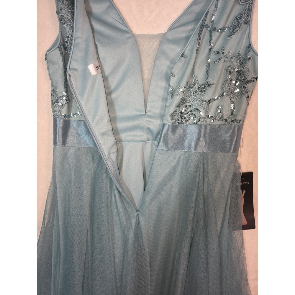 Ever Pretty Blue High Low Tulle Formal Dress Sequin Beaded Size Small NWT - Picture 9 of 13